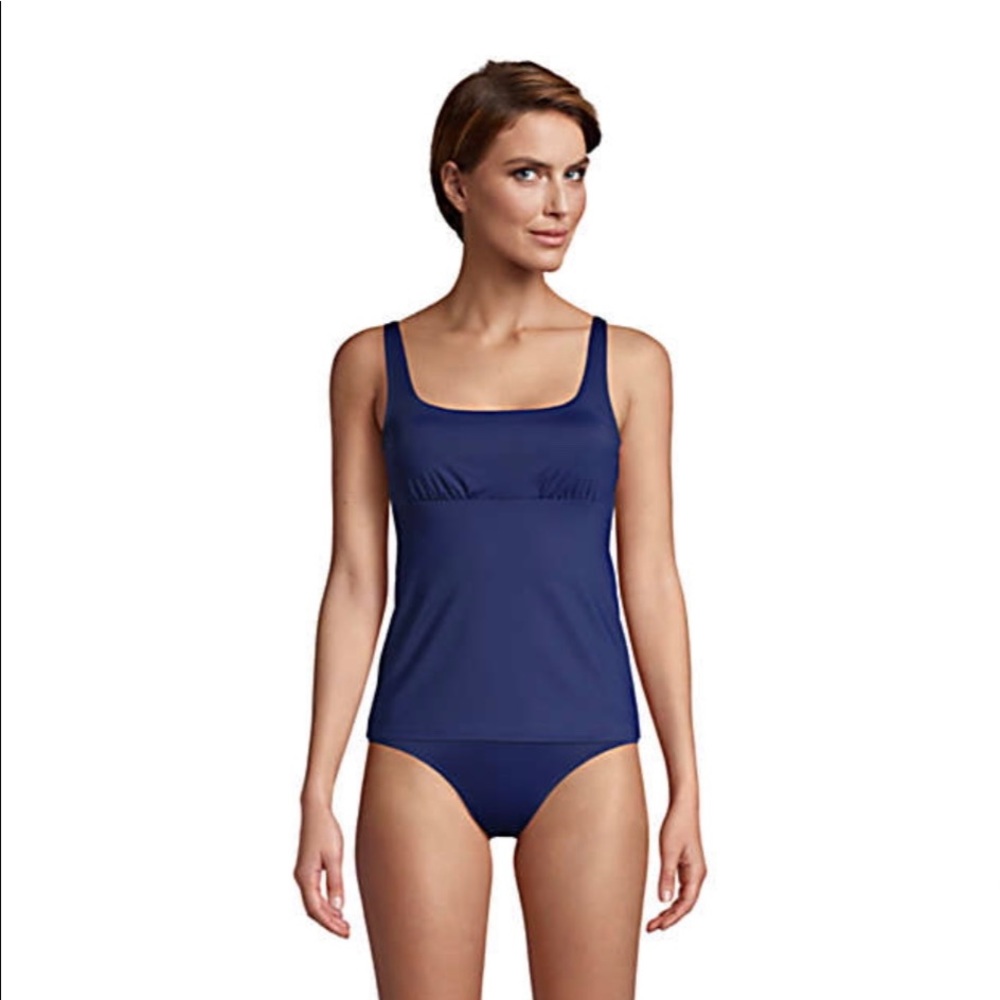 Lands End Women's 16DDD Square Neck Underwire Tankini - w/ Tummy Control